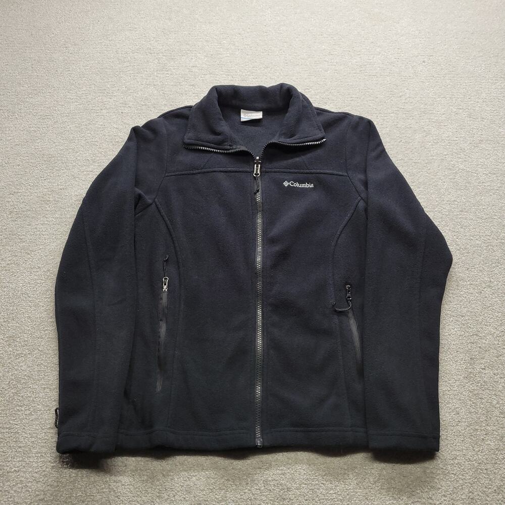 Columbia Sportswear Womens XS Black Full Zip Fleece Jacket Outdoor Zip Pockets